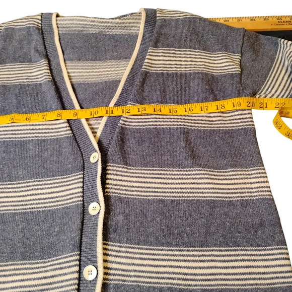 Talbot Blue and White Striped Button Up Cardigan, Small - Picture 8 of 8